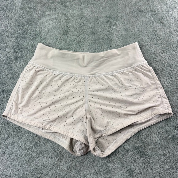 Lululemon Pants - Lululemon Final Lap Shorts Lined Perforated Running Taupe Size 4 LW7AM7S